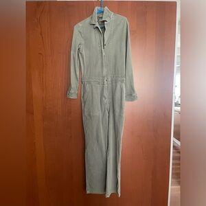 Faherty xs olive green long sleeve Overland jumpsuit great condition